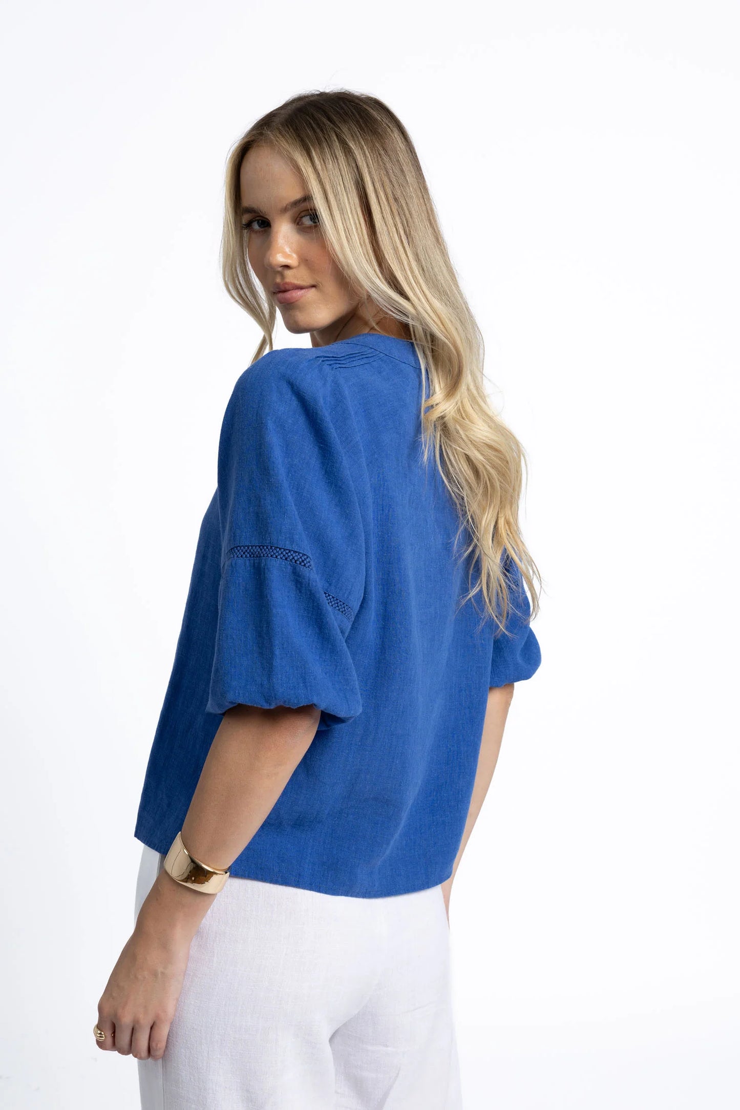 HUMIDITY NIXIE BLOUSE ROYAL BLUE