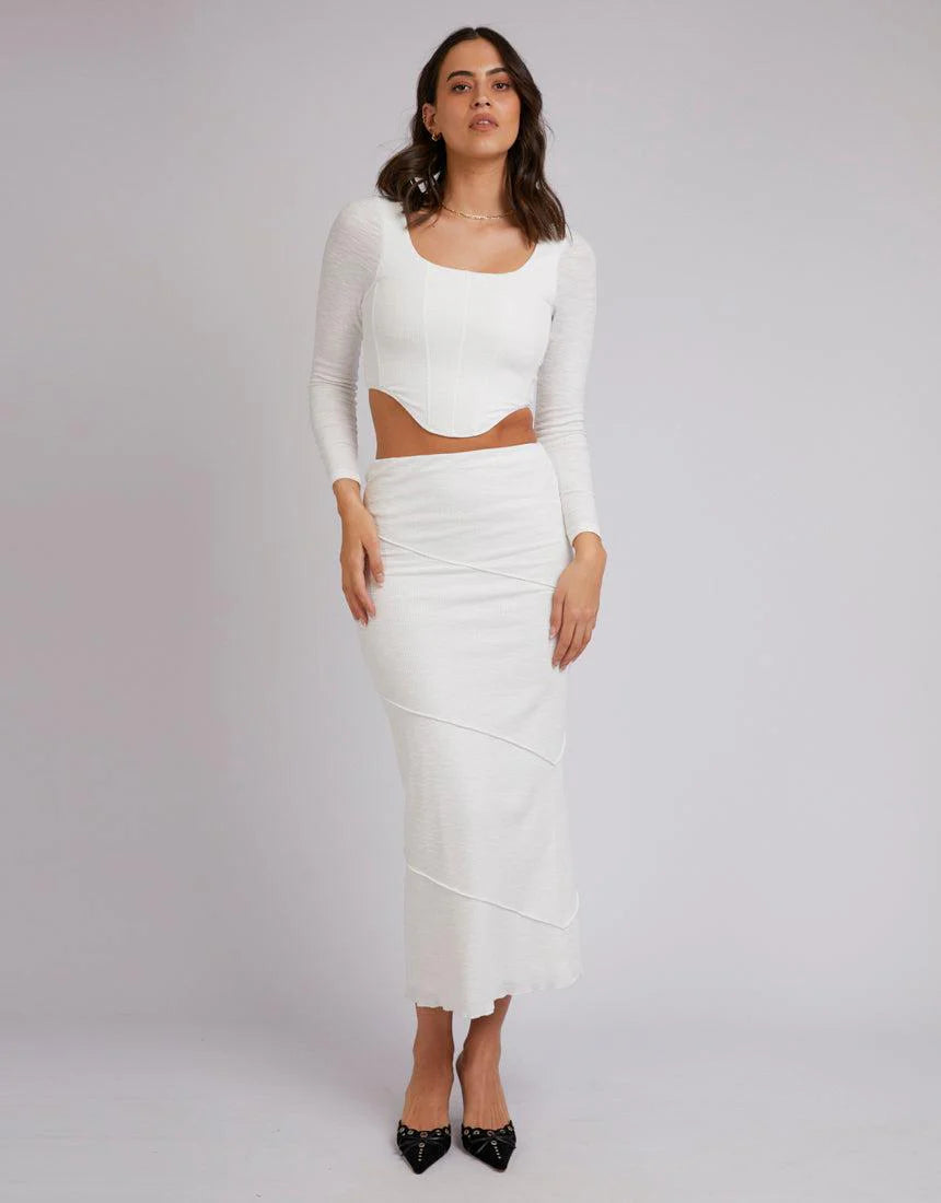 JORGE EDEN LONGSLEEVE CORSET TOP WHITE