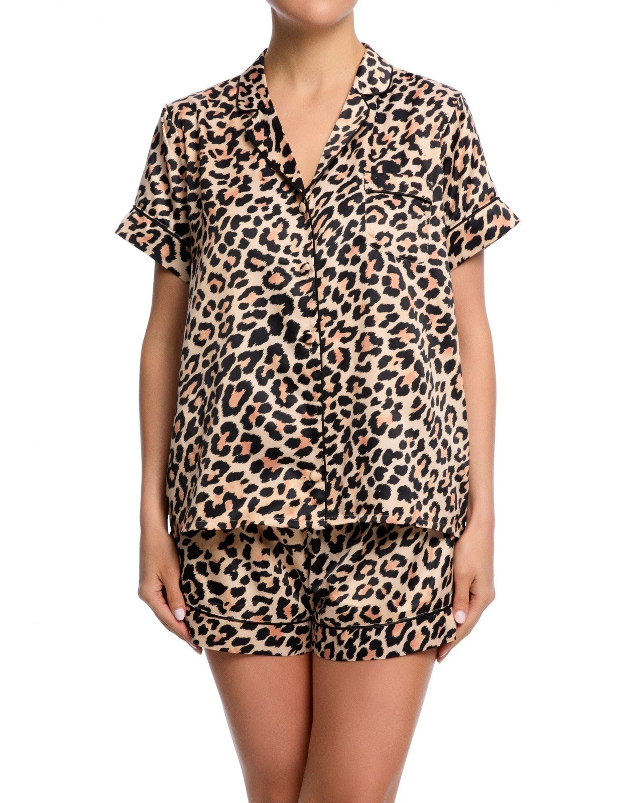 SAINTED SISTERS PRINTED SATIN S/S PJS ANIMAL PRINT