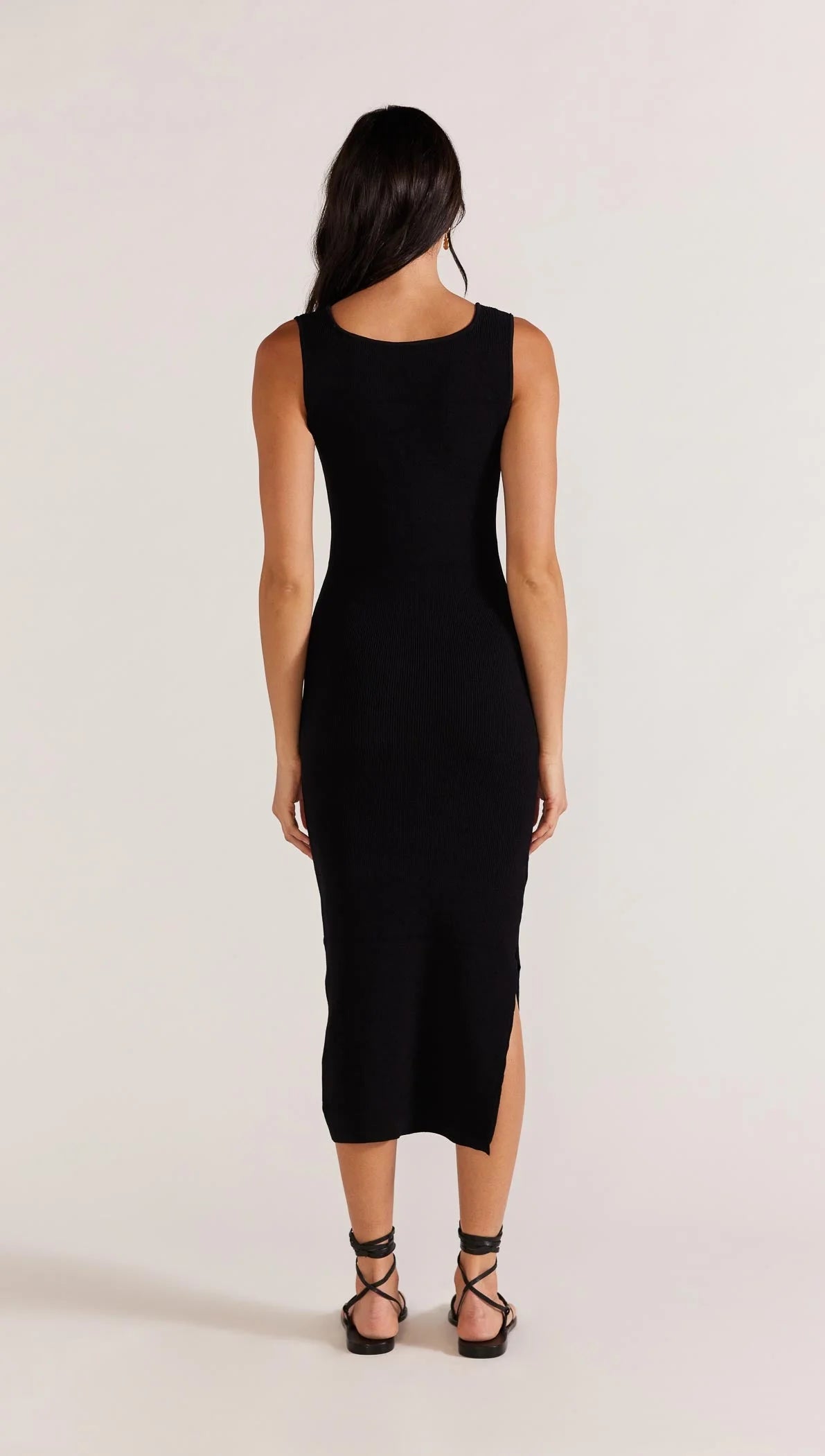 STAPLE THE LABEL LEXIE REVERSIBLE MIDI DRESS BLACK
