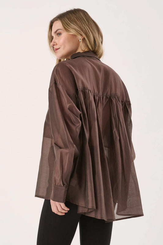 Sass Val Oversized Shirt | Chocolate