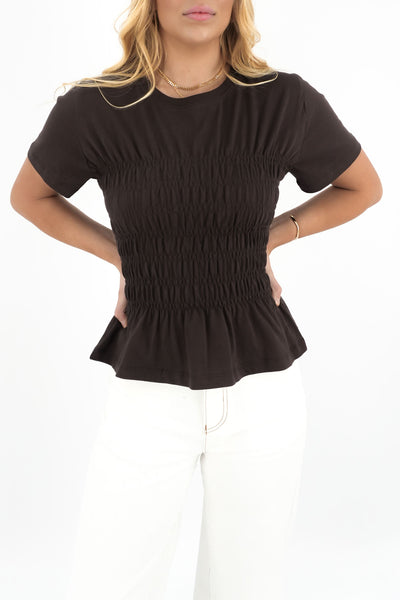 All About Eve Lipa Ruched Top Brown