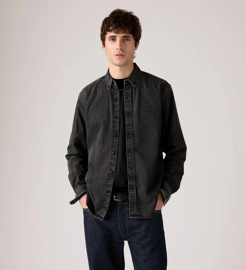 LEVIS AUTHENTIC BUTTON DOWN SHIRT GIZMO WASHED BLACK