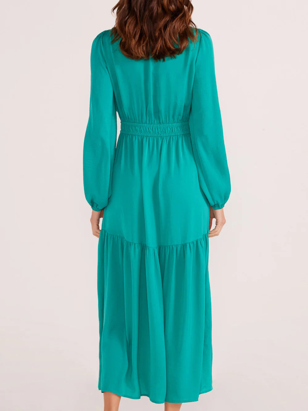 MINK PINK EMMA LONG SLEEVE MIDI DRESS SPEARMINT