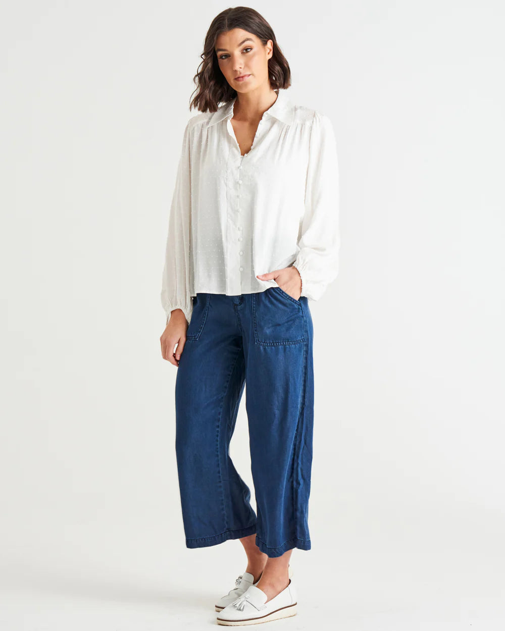 BETTY BASICS SINEAD SHIRT WHITE