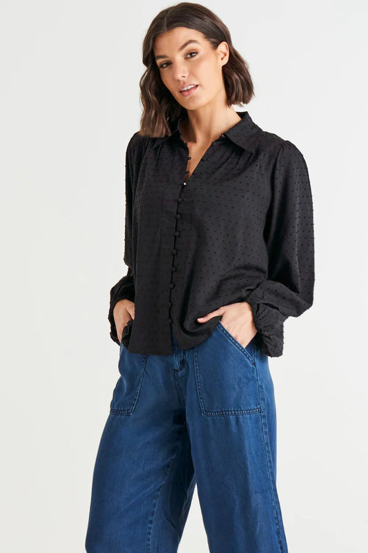 BETTY BASICS SINEAD SHIRT BLACK