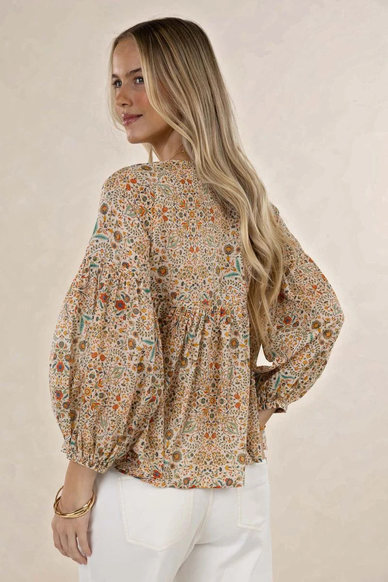 Humidity Lara Blouse | Almond Print