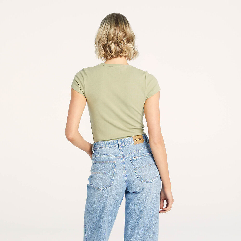 RIDERS SLIM RIB TEE FADED THYME