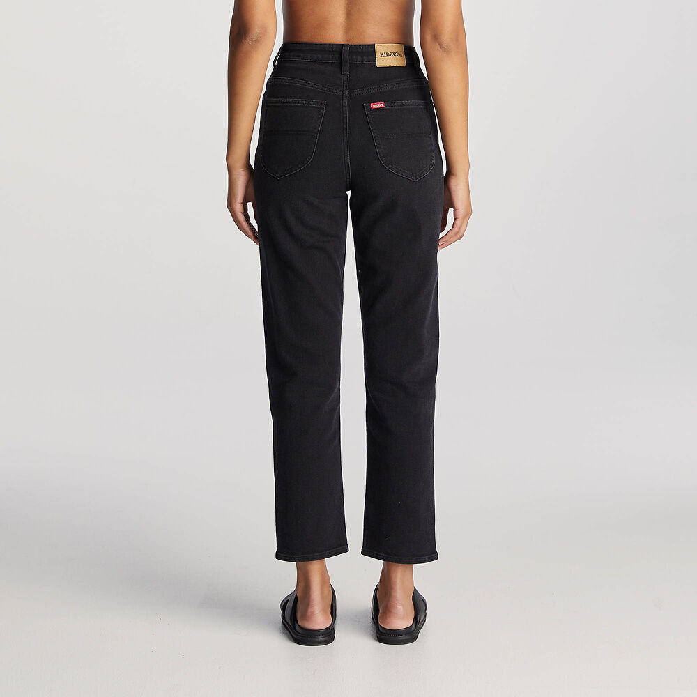 RIDERS HI SLIM STRAIGHT CROP GRAVITY BLACK