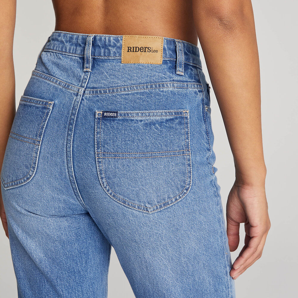 RIDERS HI SLIM STRAIGHT CROP BLUE CHATEAU
