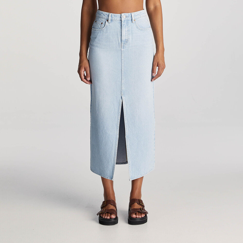 RIDERS HIGH RISE MAXI SKIRT BREATHLESS BLUE