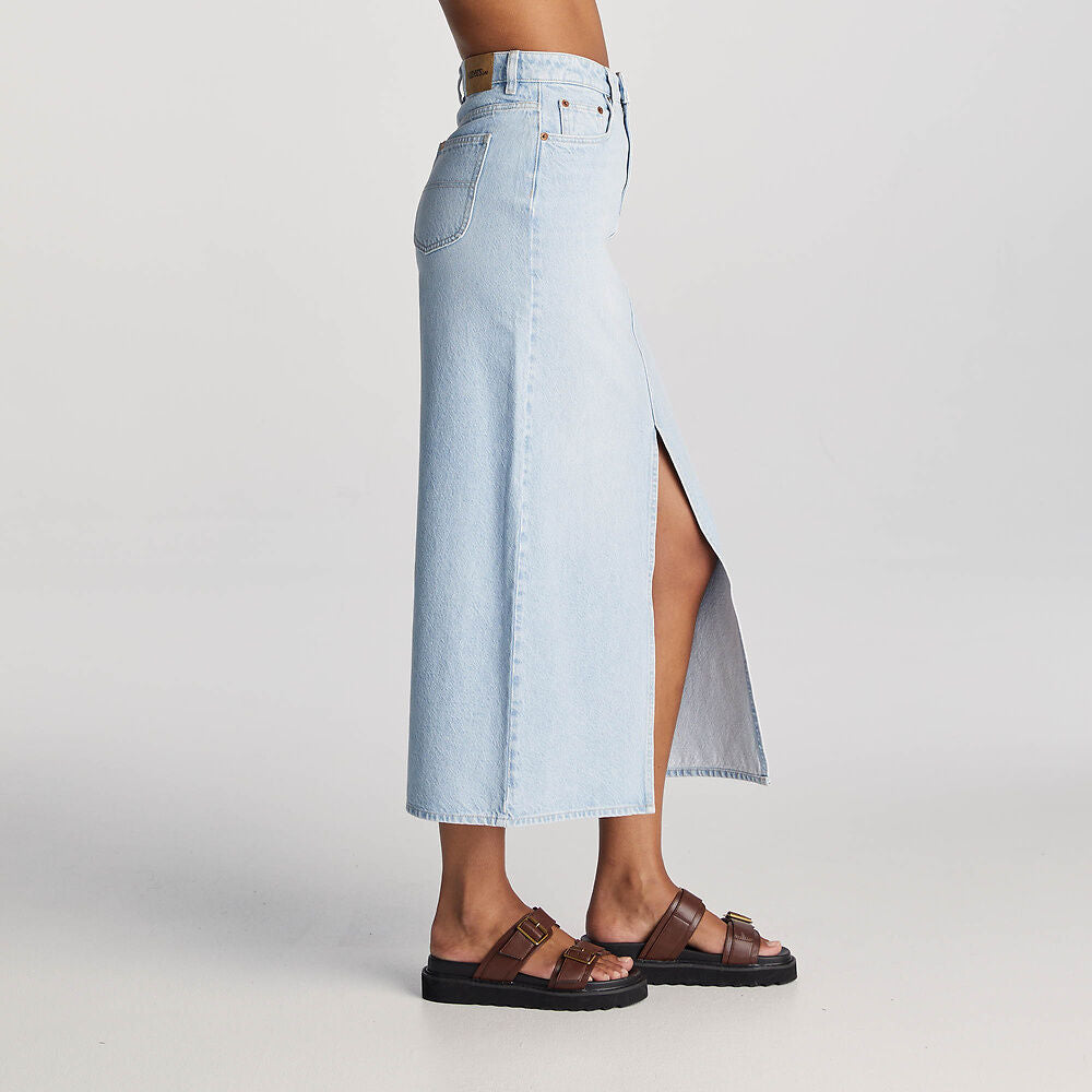 RIDERS HIGH RISE MAXI SKIRT BREATHLESS BLUE