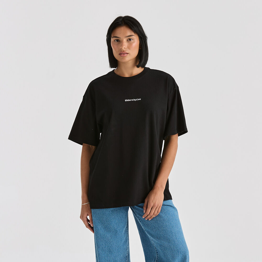 RIDERS ESSENTIAL SLOUCH TEE BLACK