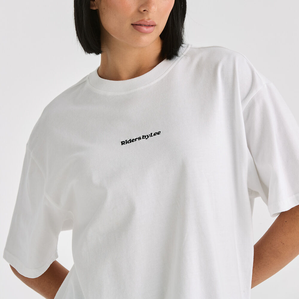 RIDERS ESSENTIAL SLOUCH TEE WHITE