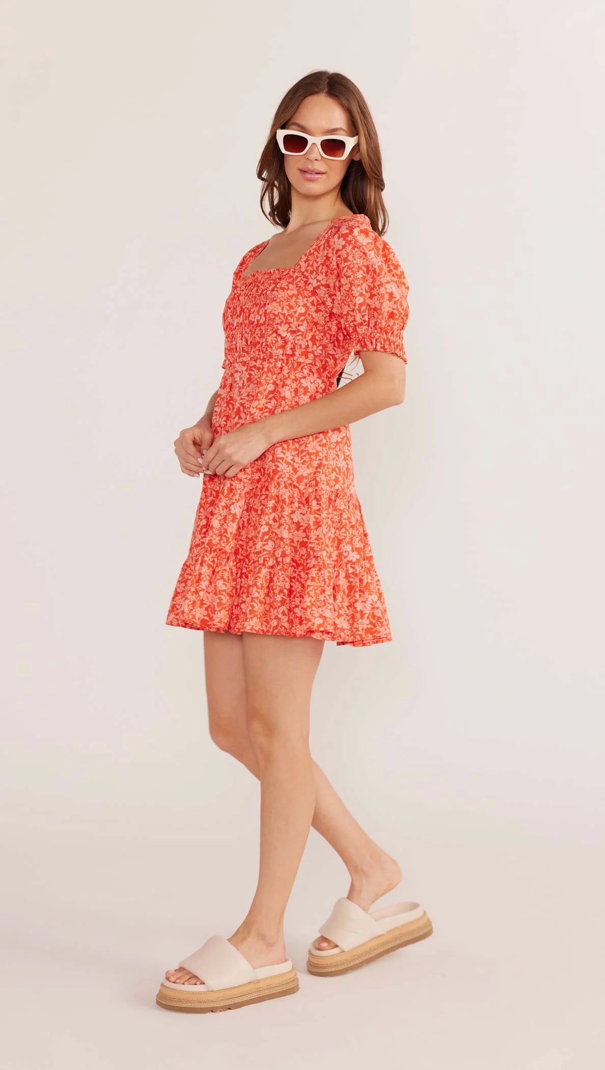 MINKPINK SHAYNA PUFF SLEEVE MINI DRESS DITZY-FLORAL