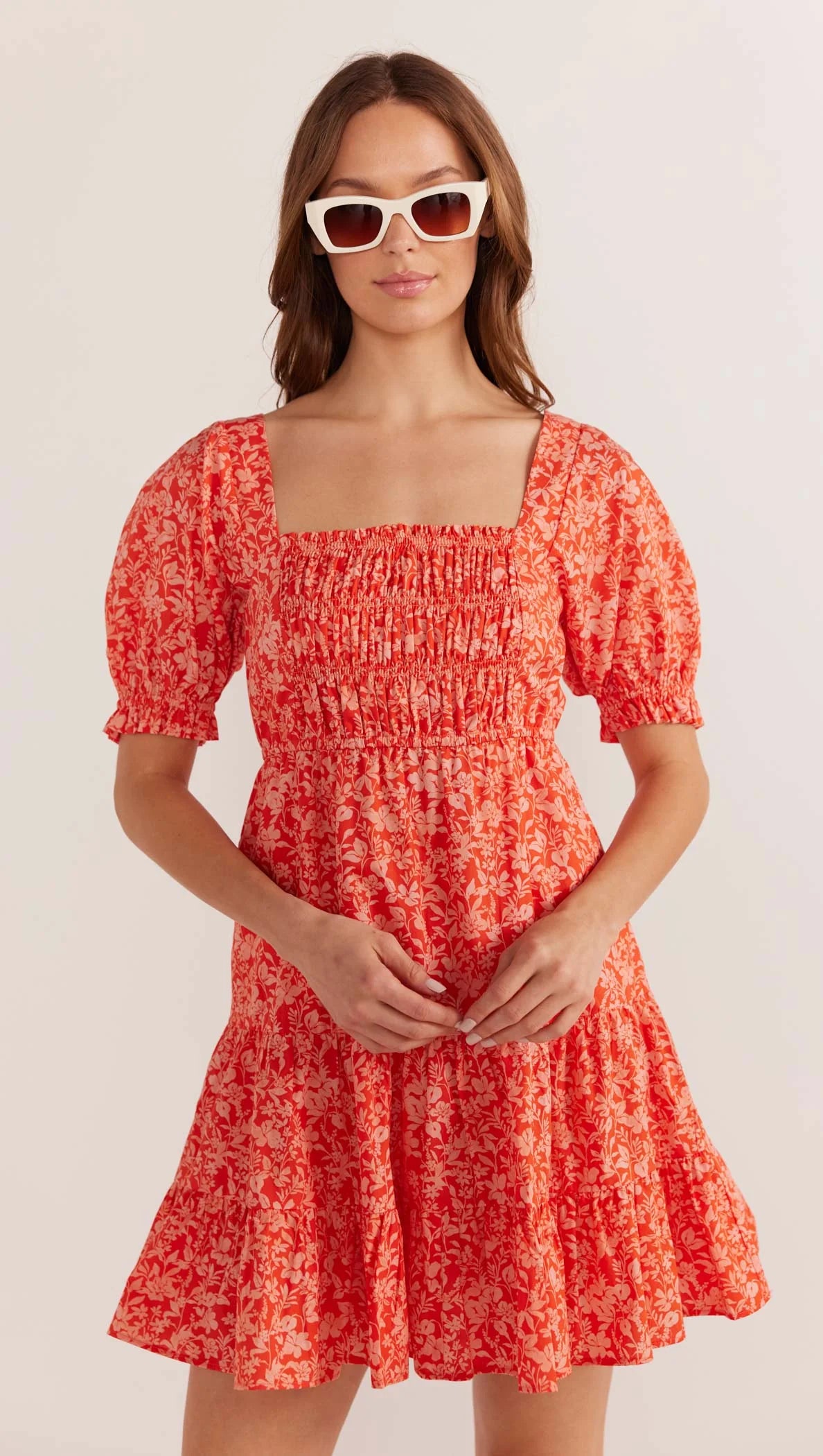 MINKPINK SHAYNA PUFF SLEEVE MINI DRESS DITZY-FLORAL