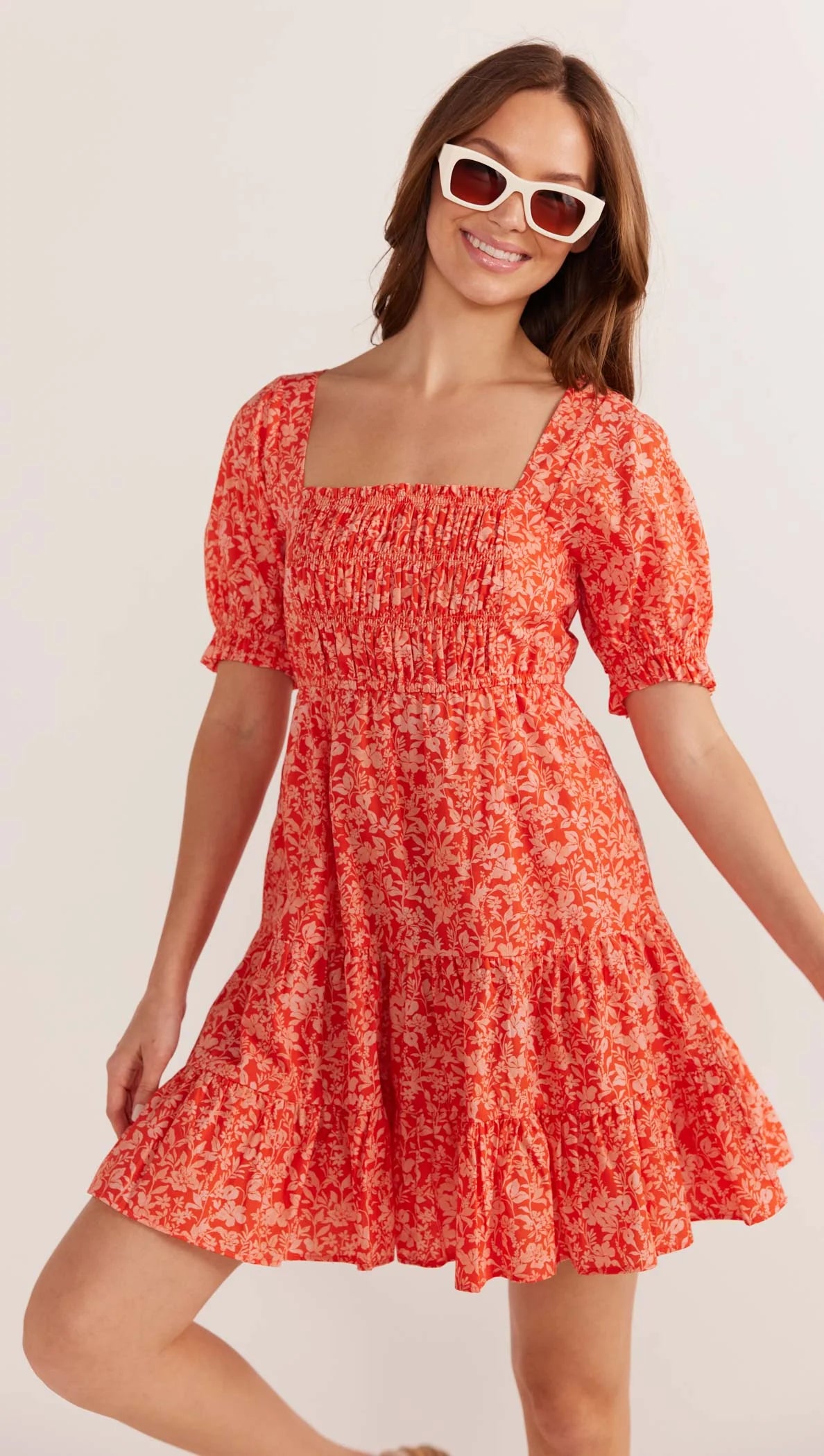 MINKPINK SHAYNA PUFF SLEEVE MINI DRESS DITZY-FLORAL