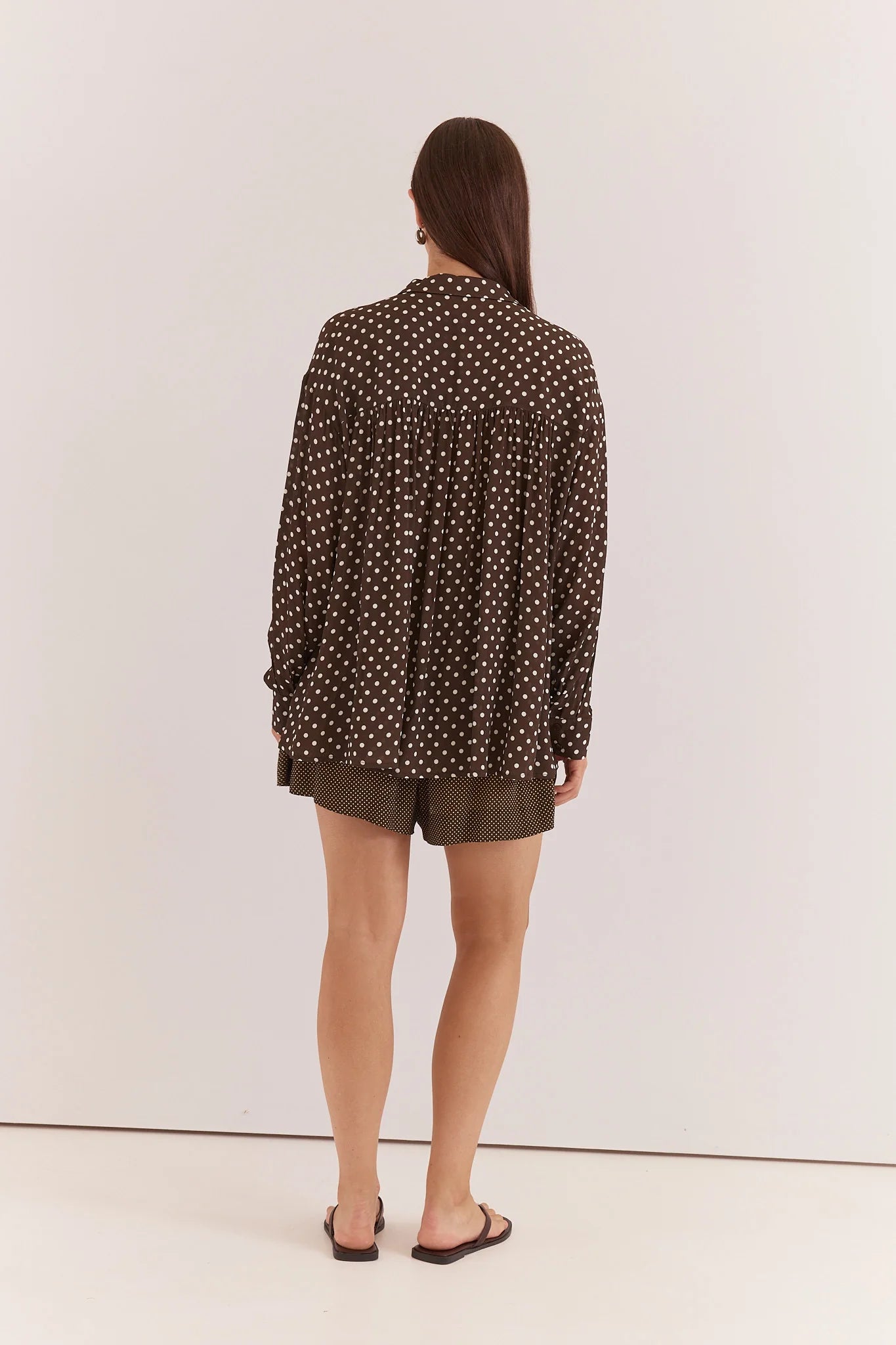 Sass Joy Shirt | Polka Dot Brown