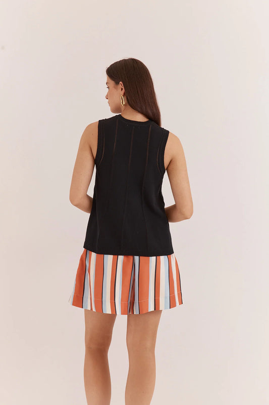Sass Krista Pointelle Tank | Black