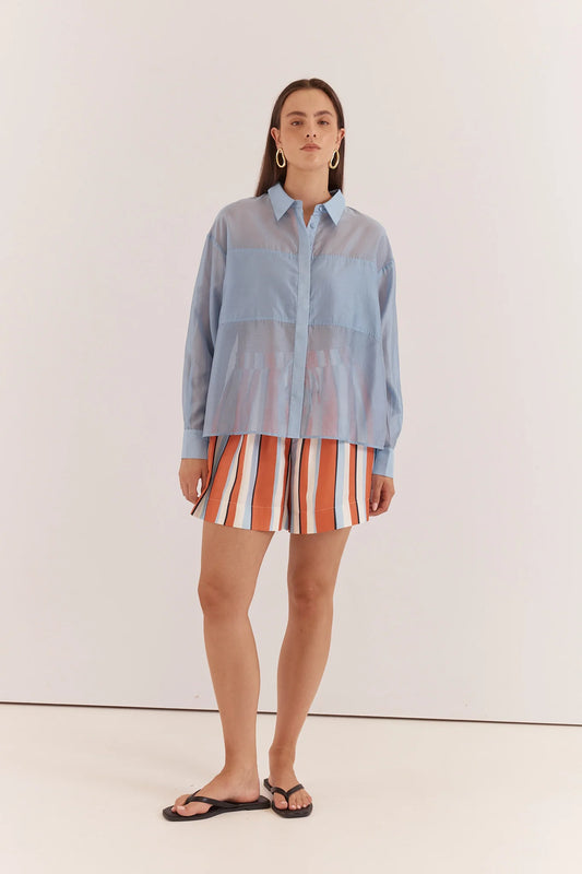 Sass Val Oversized Shirt | Pale Blue
