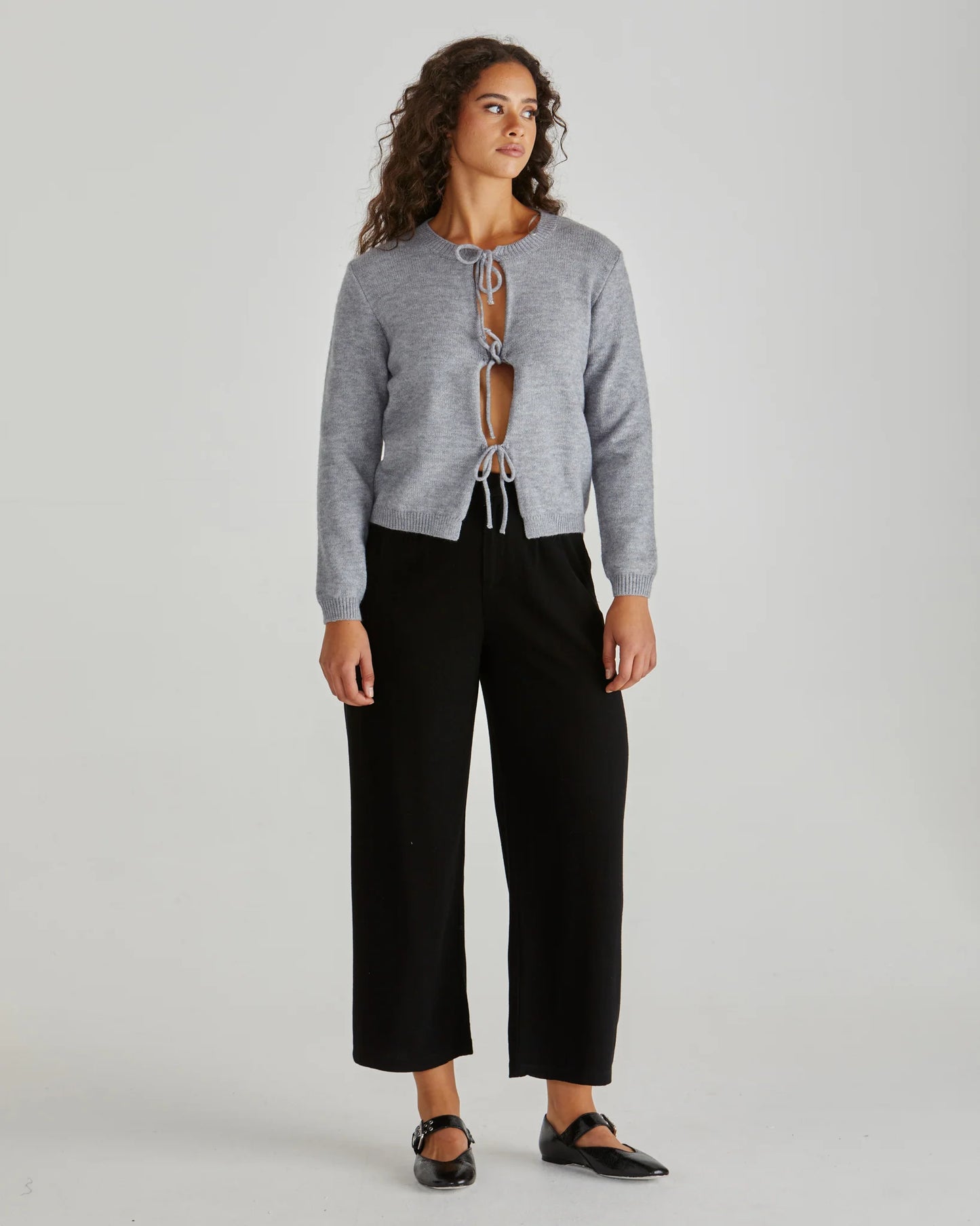 SASS GRETA CARDI GREY MARLE