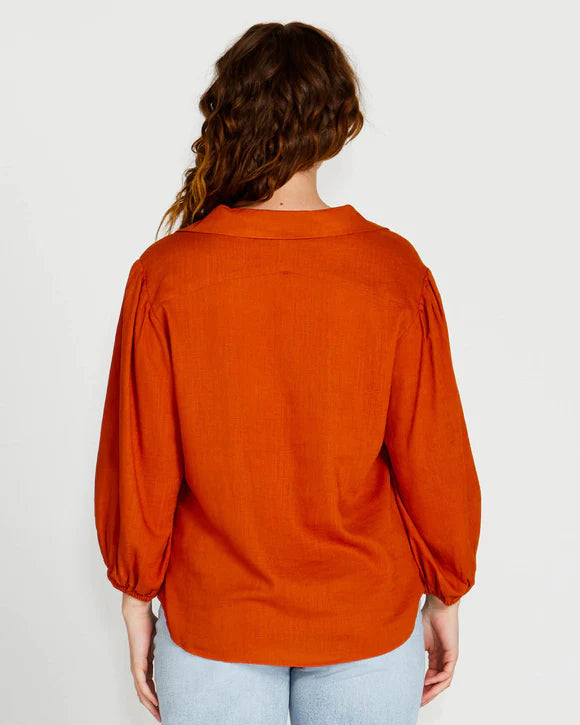 SASS FRANCESCA RELAXED BLOUSE RUST