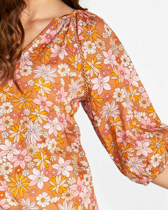 SASS ELEANOR SHELL TOP 70S FLORAL