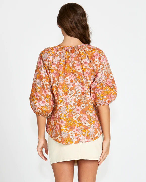SASS ELEANOR SHELL TOP 70S FLORAL
