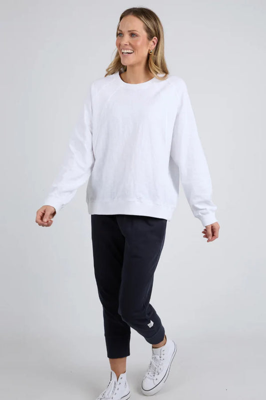 ELM KINSLEY L/S SWEAT WHITE