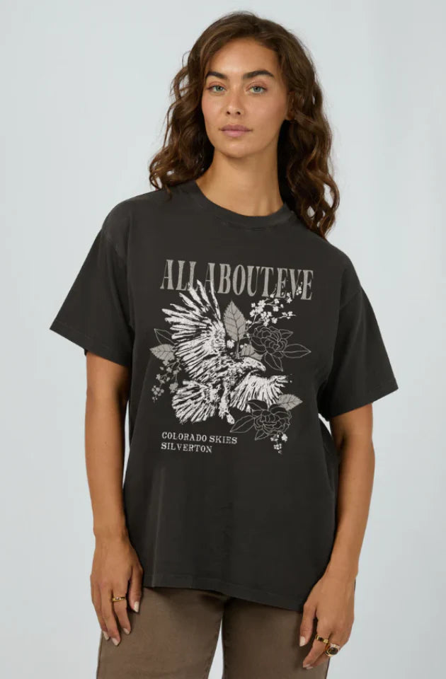 ALL ABOUT EVE SILVERTON RELAXED TEE WASHED BLACK