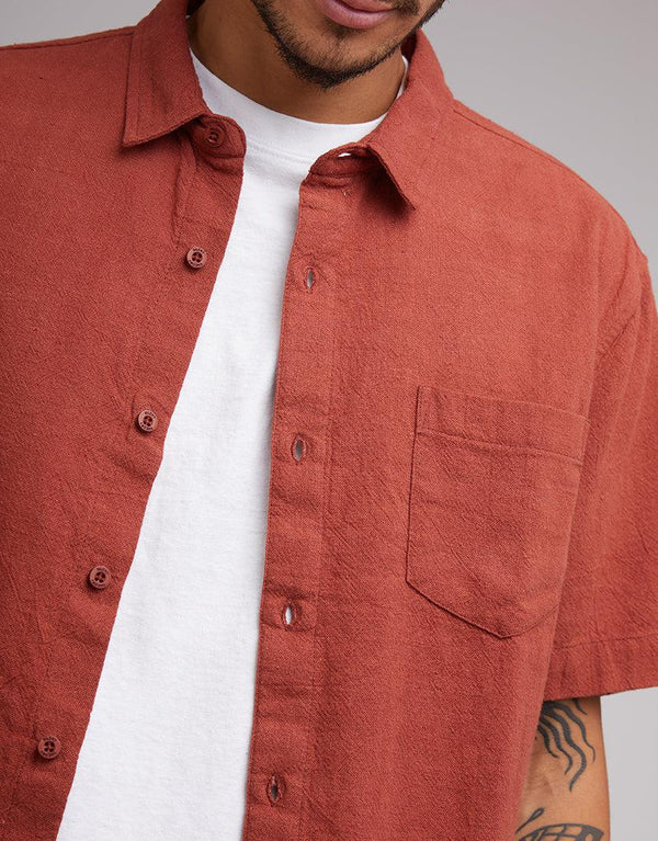 SILENT THEORY HEMP SHORT SLEEVE SHIRT HENNA