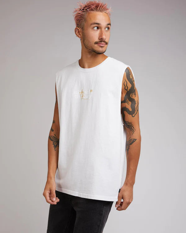 SILENT THEORY LOGO MUSCLE WHITE