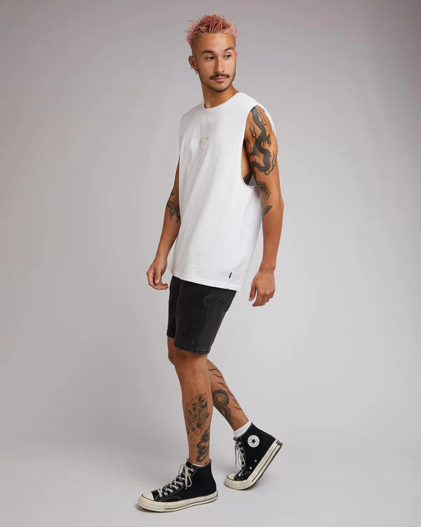 SILENT THEORY LOGO MUSCLE WHITE