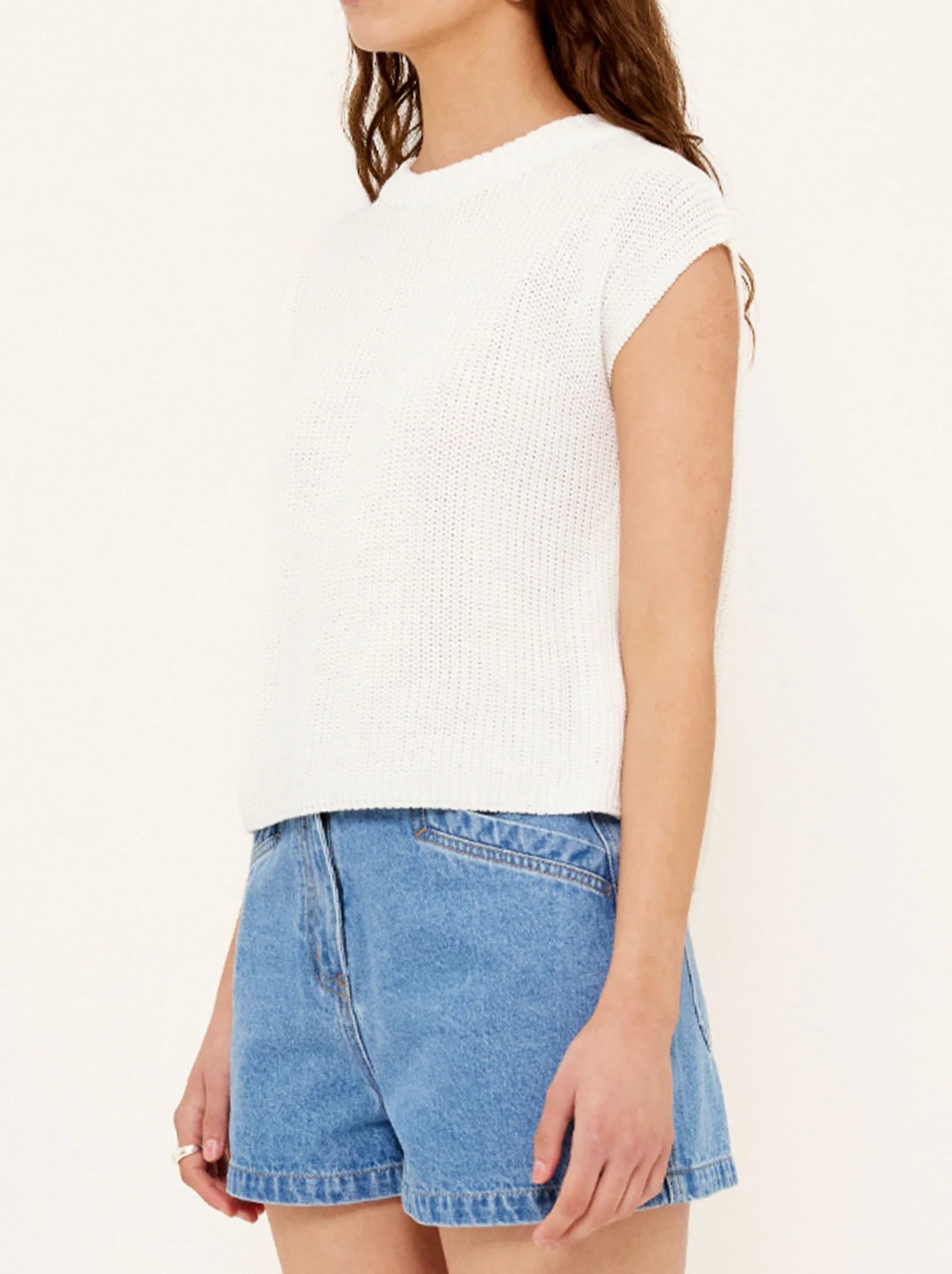 STAPLE THE LABEL ELLIS KNIT TANK WHITE