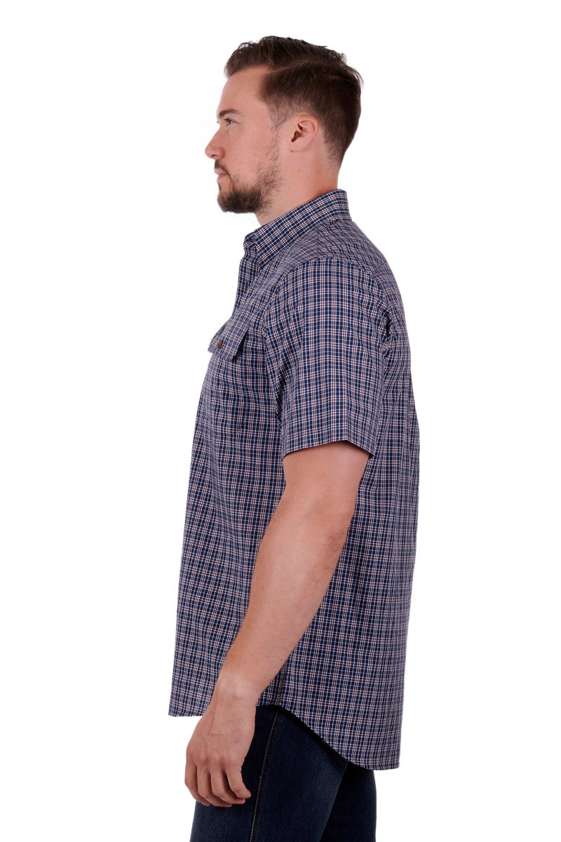 THOMAS COOK MENS WOODFORD SHORT SLEEVE SHIRT DARK/NAVY RED