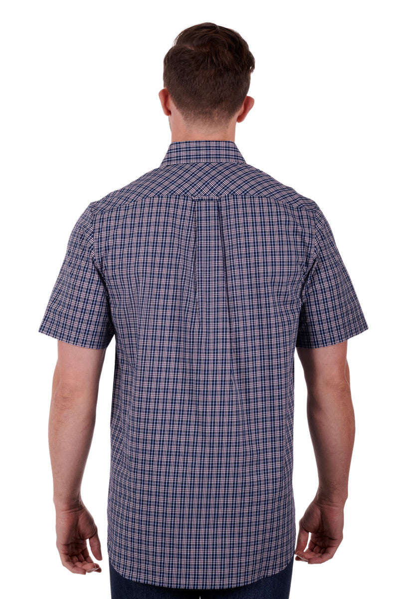 THOMAS COOK MENS WOODFORD SHORT SLEEVE SHIRT DARK/NAVY RED