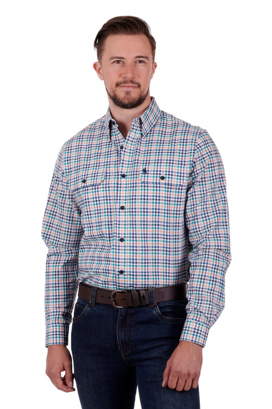 THOMAS COOK WHITBURN LONG SLEEVE SHIRT BLUE/GREEN