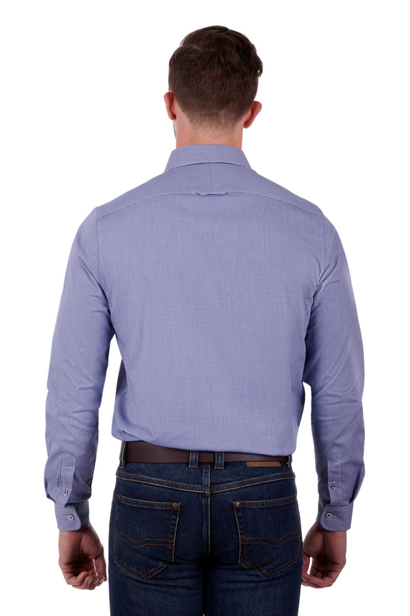 THOMAS COOK JAMIE TAILORED LONG SLEEVE SHIRT NAVY/WHITE