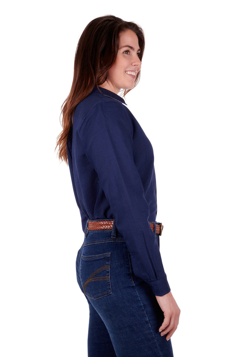 THOMAS COOK WOMENS LAURA LONG SLEEVE SHIRT NAVY