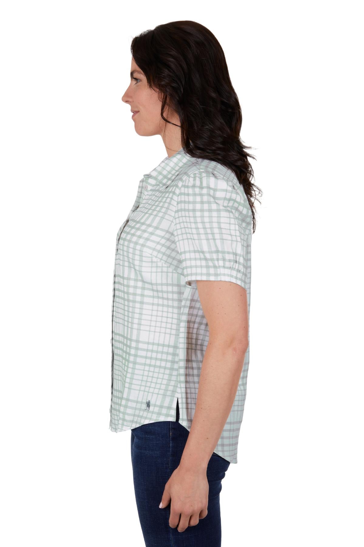 THOMAS COOK WOMENS BLAKE LINEN SS SHIRT SAGE