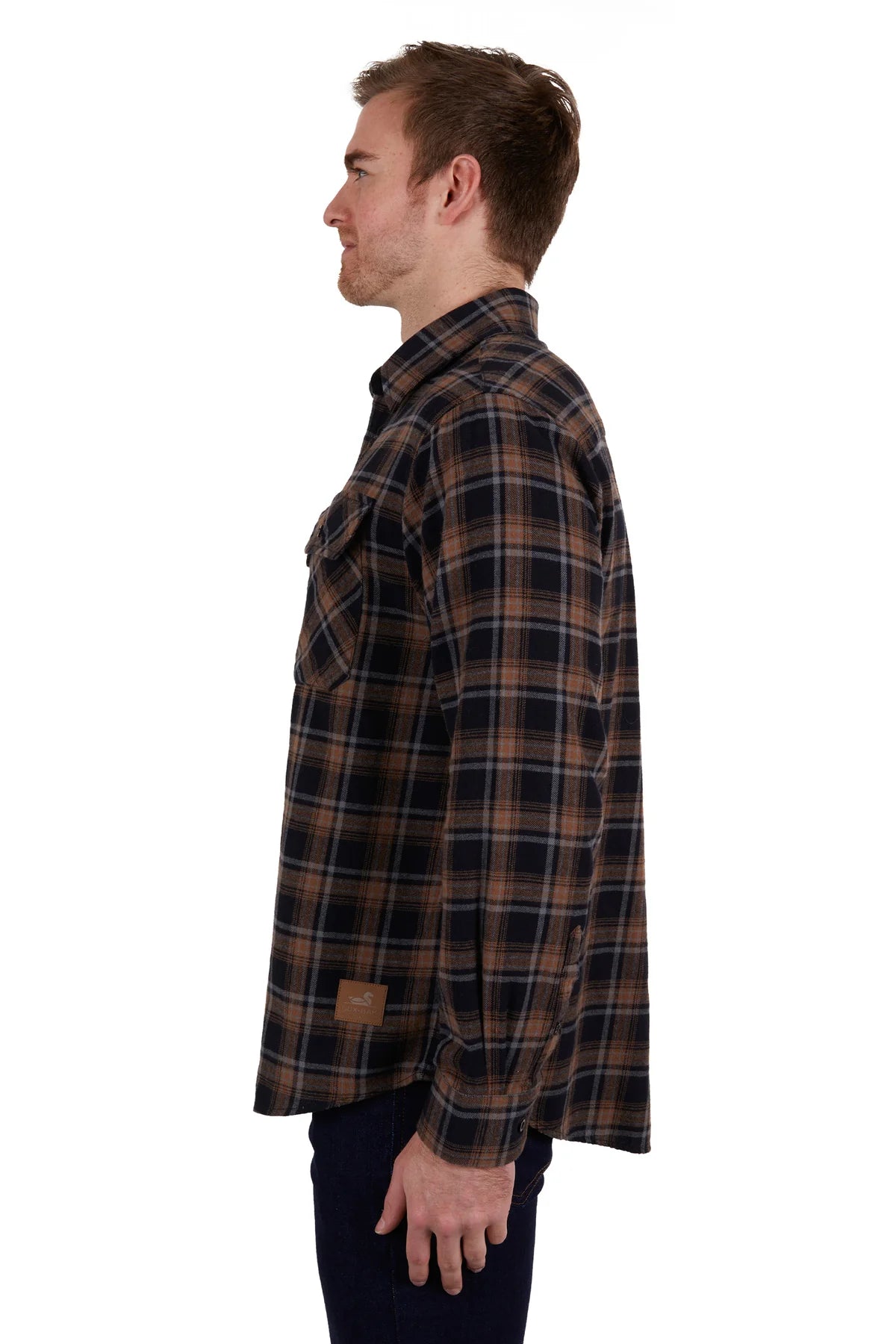 THOMAS COOK BARRY THERMAL LONG SLEEVE SHIRT BLACK/TAN