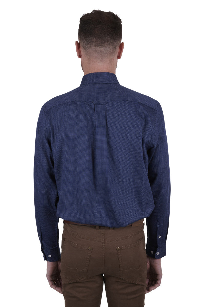 THOMAS COOK MENS DANE 1 POCKET LONG SLEEVE SHIRT DARK NAVY