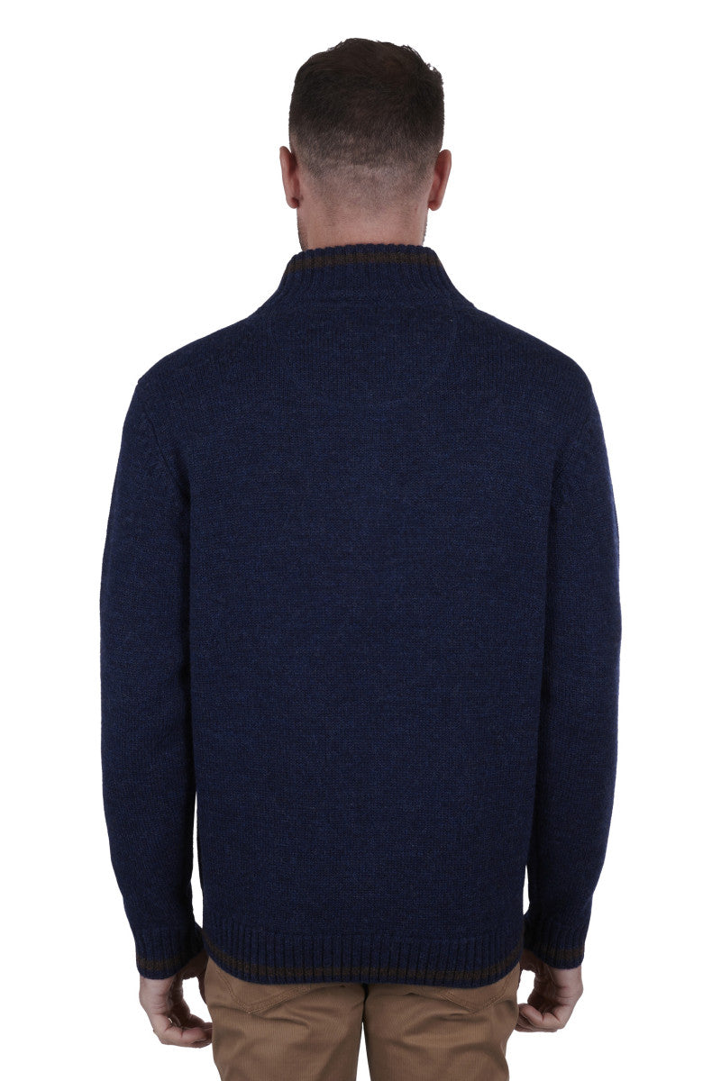 THOMAS COOK NICK 1/4 ZIP JUMPER NAVY MARLE