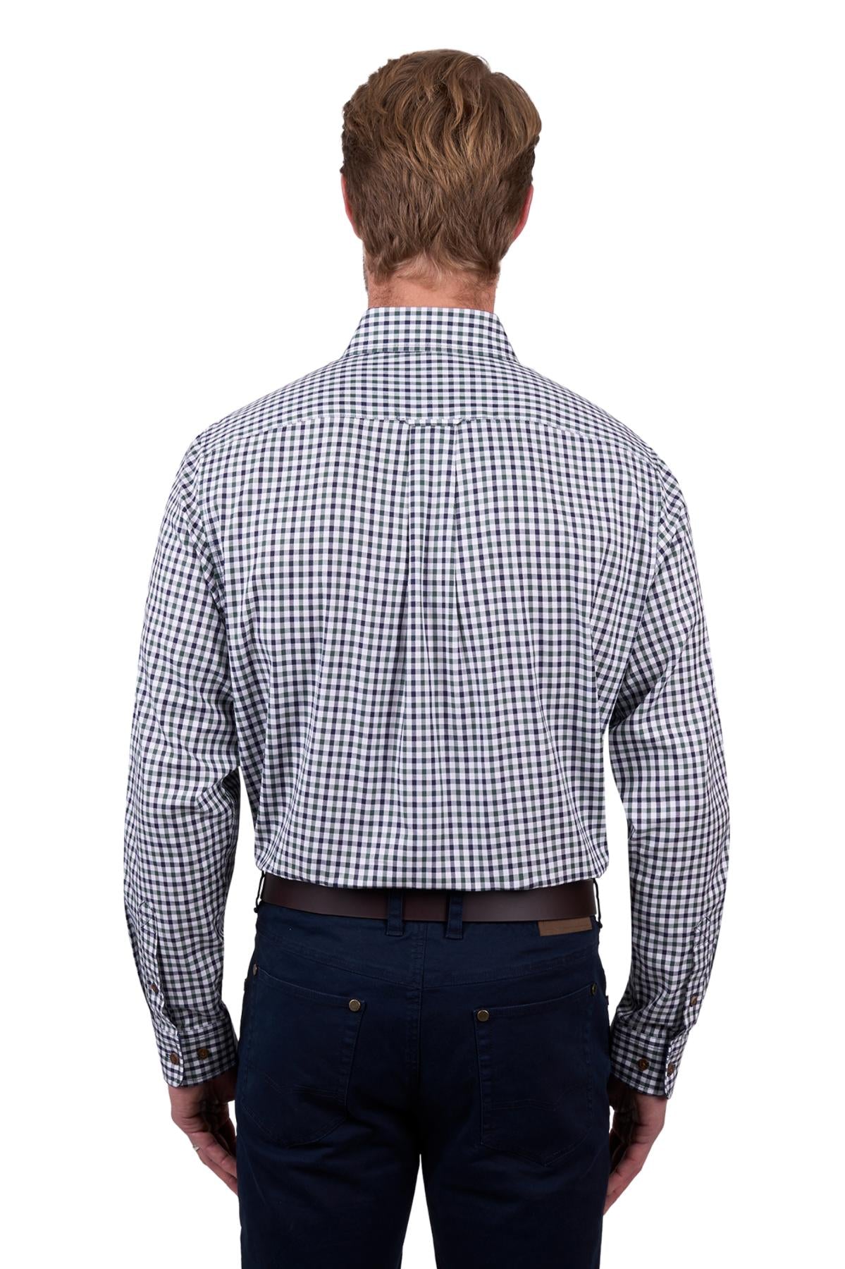 THOMAS COOK LYLE 1 POCKET LS SHIRT NAVY/GREEN