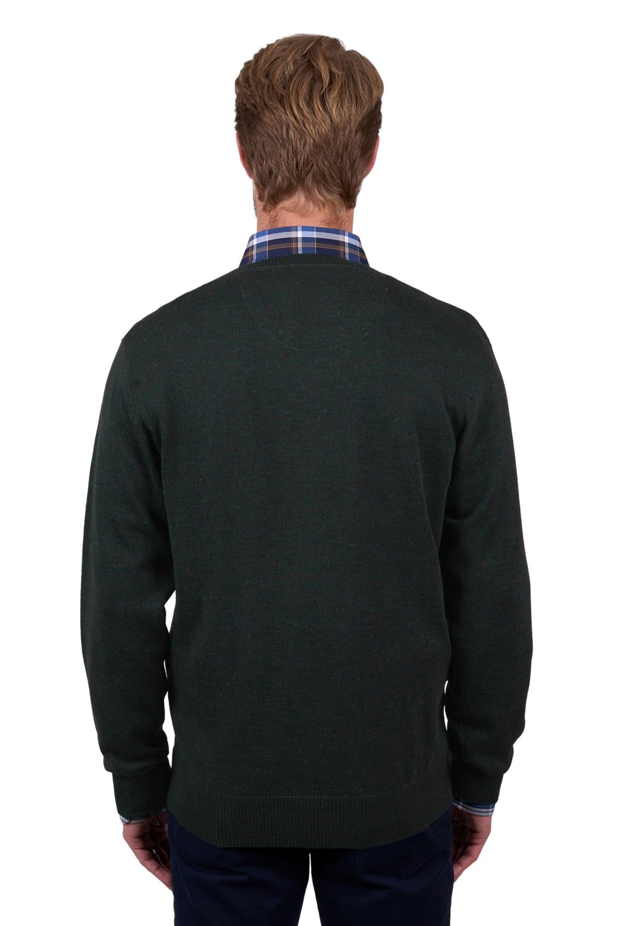 THOMAS COOK MENS MATT V NECK JUMPER OLIVE MARLE