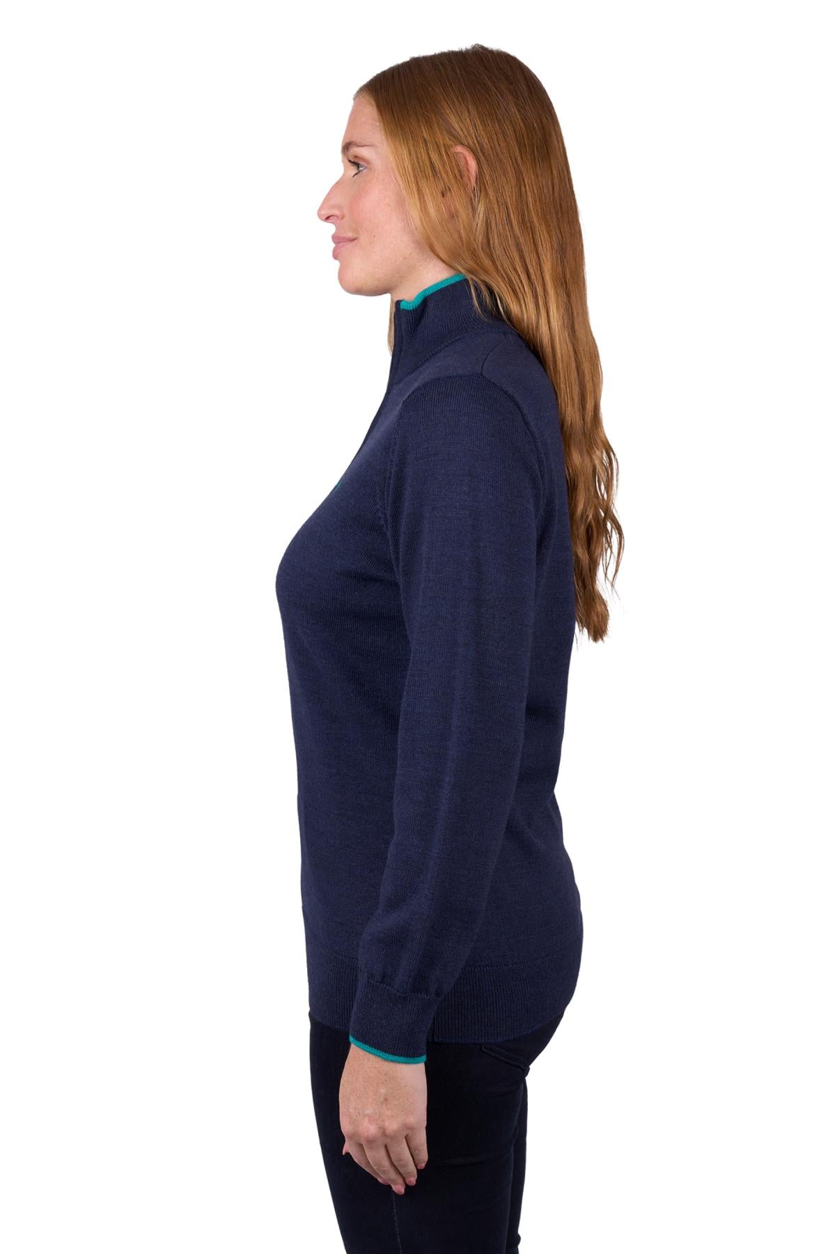 THOMAS COOK JEANETTE 1/4 ZIP JUMPER NAVY/MARLE