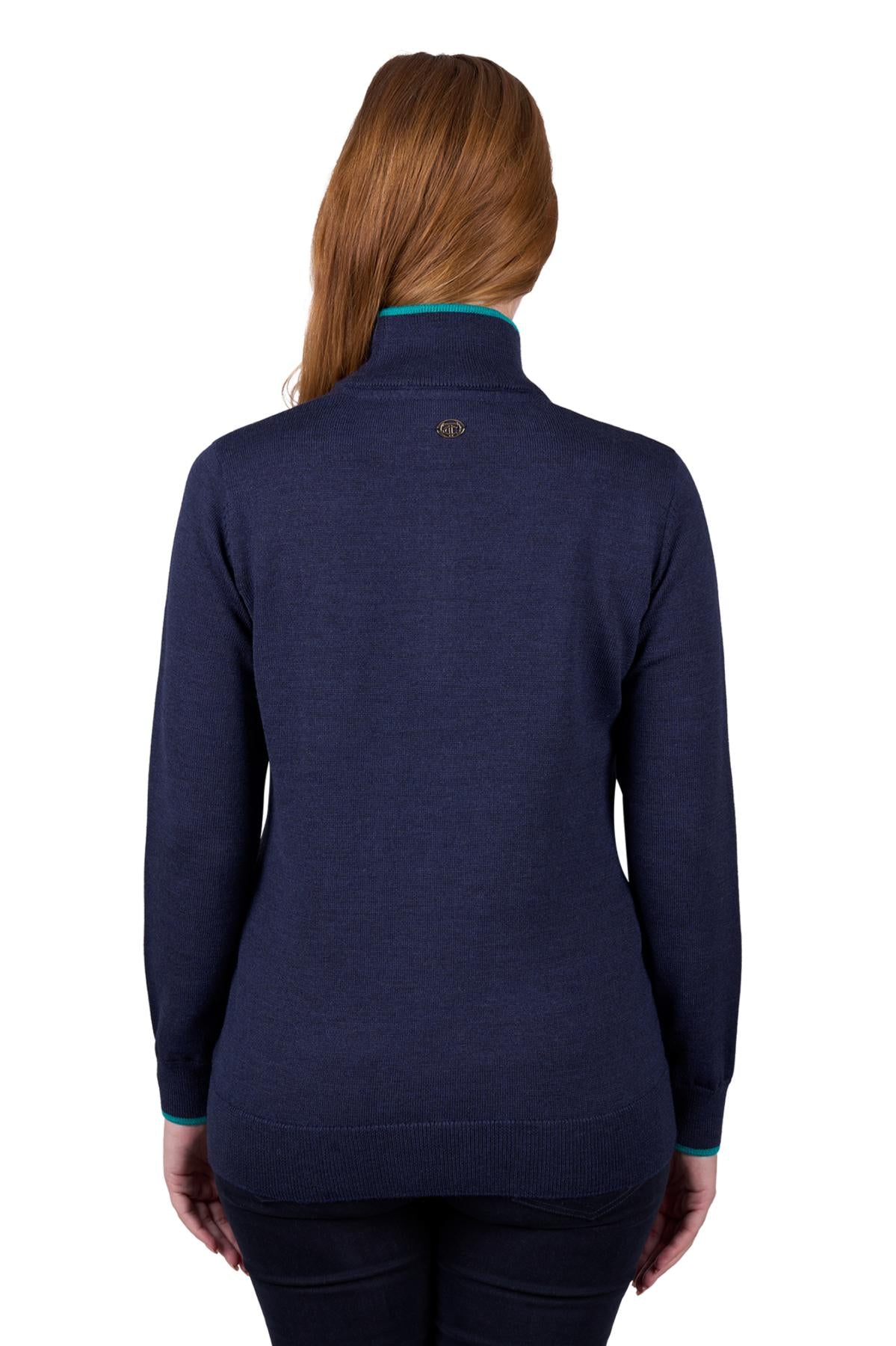 THOMAS COOK JEANETTE 1/4 ZIP JUMPER NAVY/MARLE
