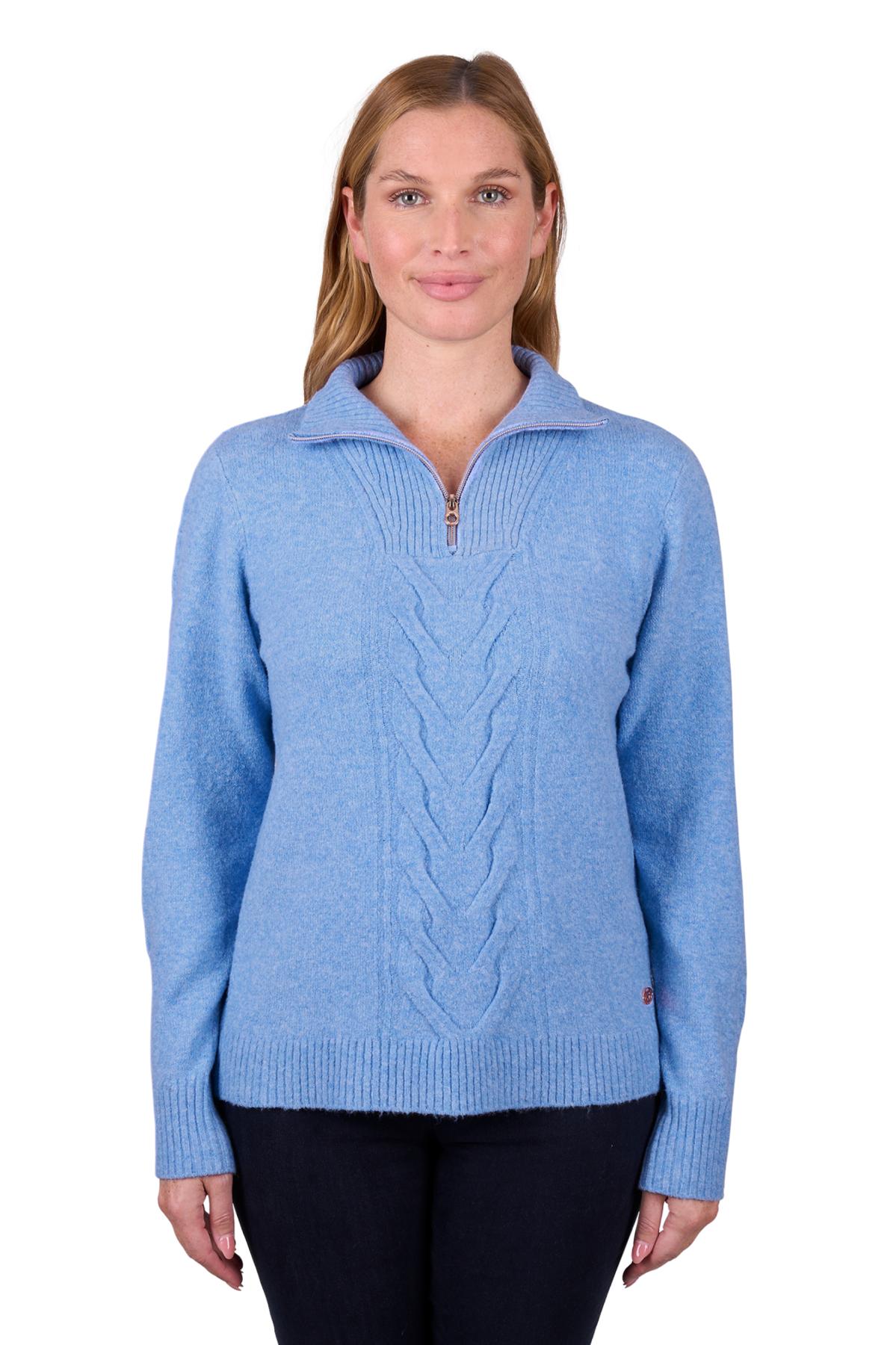 THOMAS COOK CLARA 1/4 ZIP JUMPER BLUE MARLE