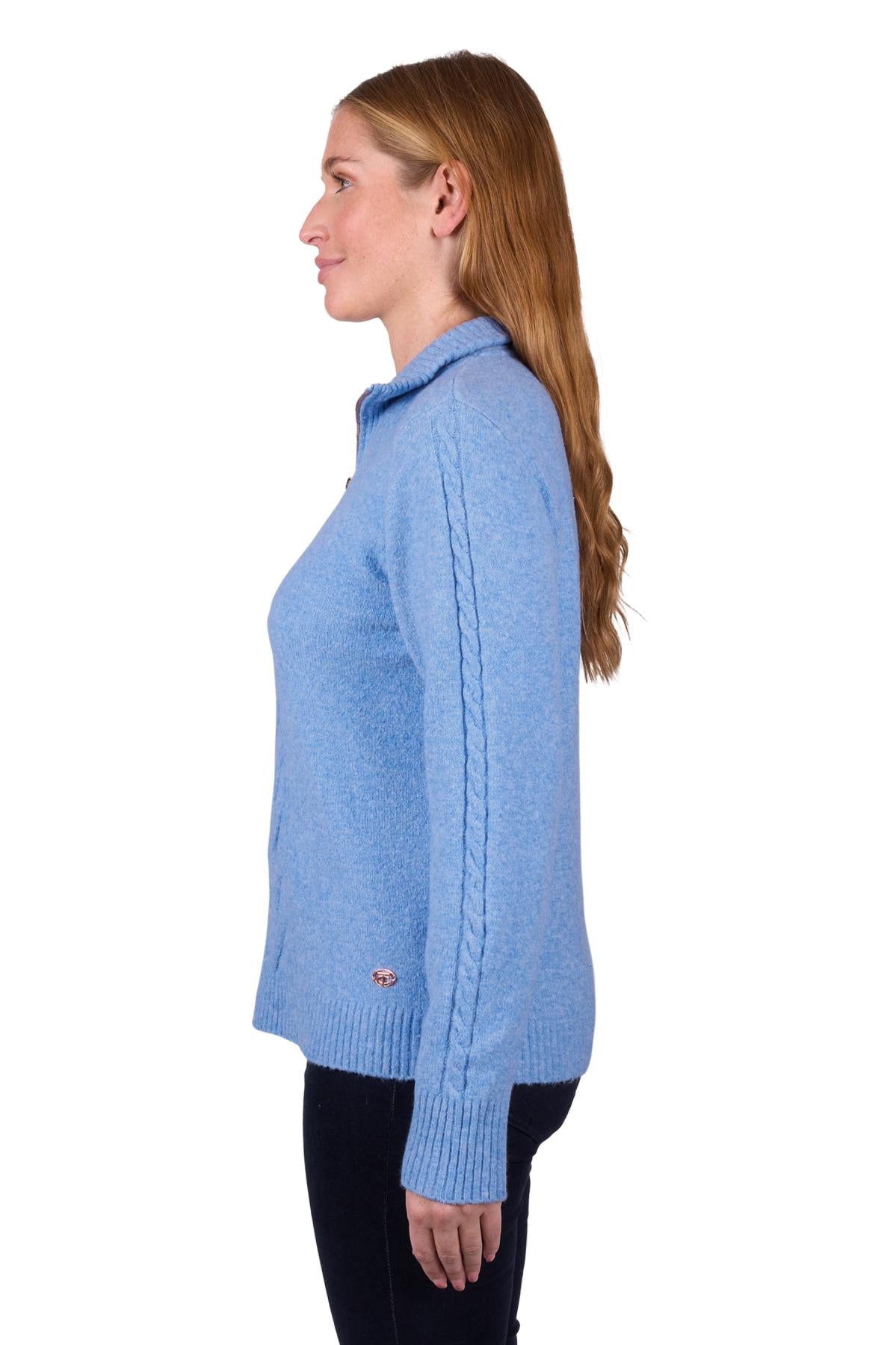 THOMAS COOK CLARA 1/4 ZIP JUMPER BLUE MARLE