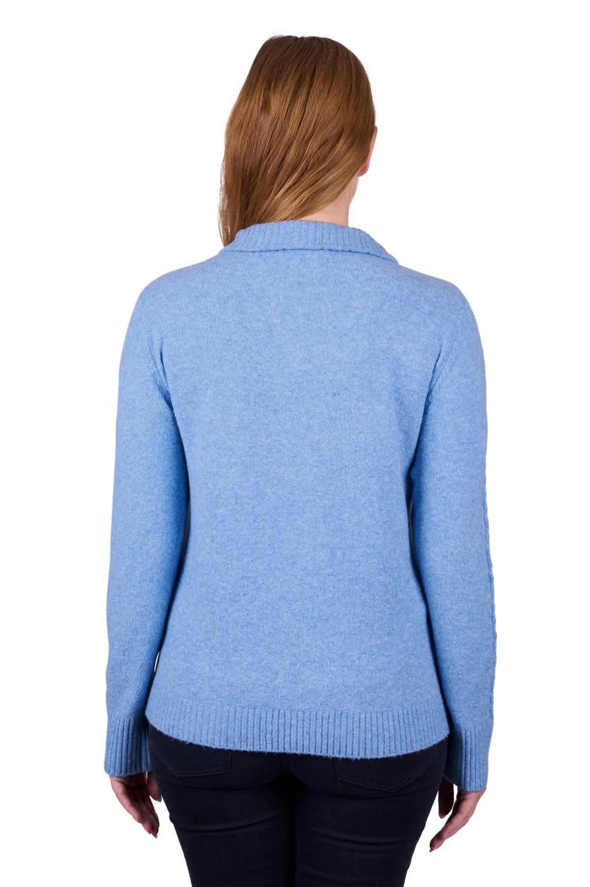 THOMAS COOK CLARA 1/4 ZIP JUMPER BLUE MARLE